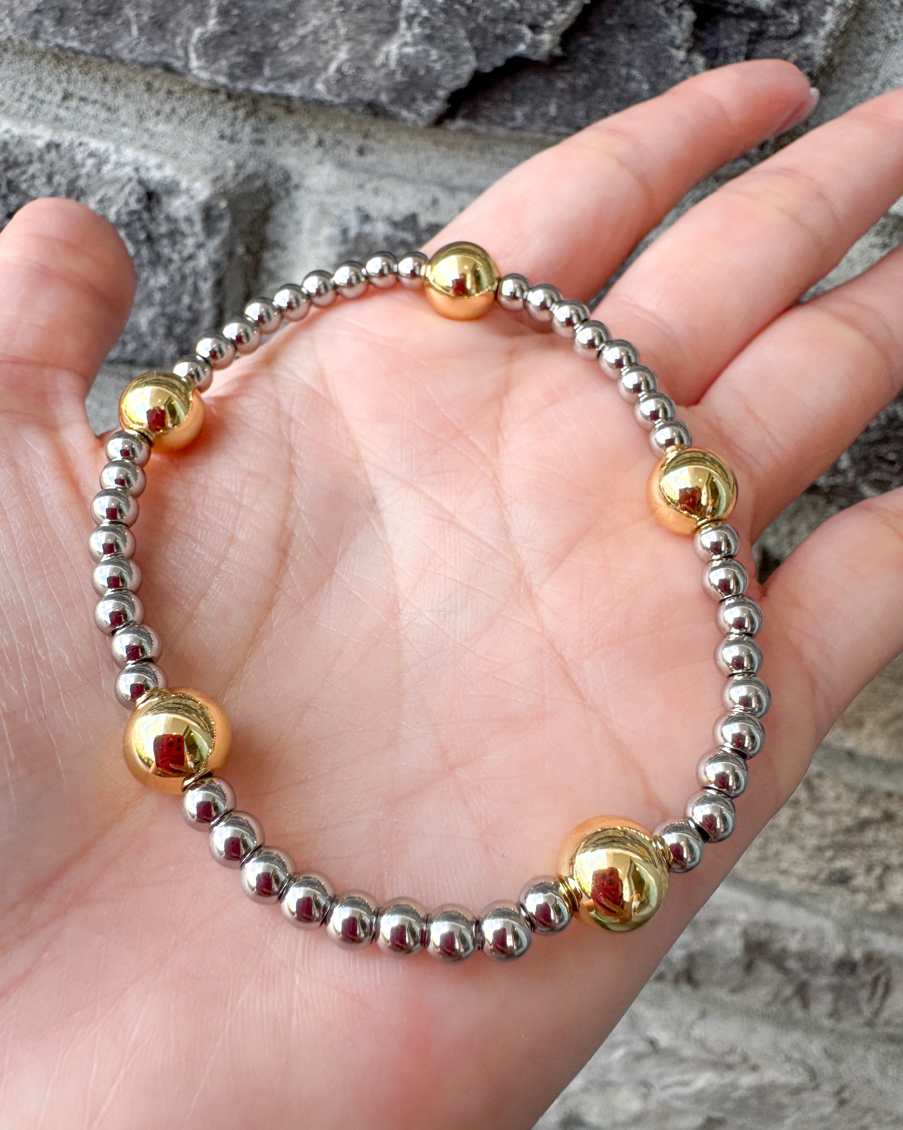 Pulseras Elásticas Balines Only Gold & Silver