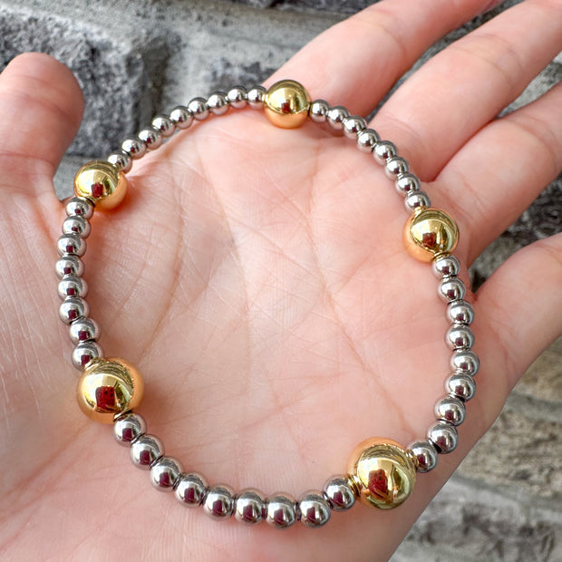 Pulseras Elásticas Balines Only Gold & Silver