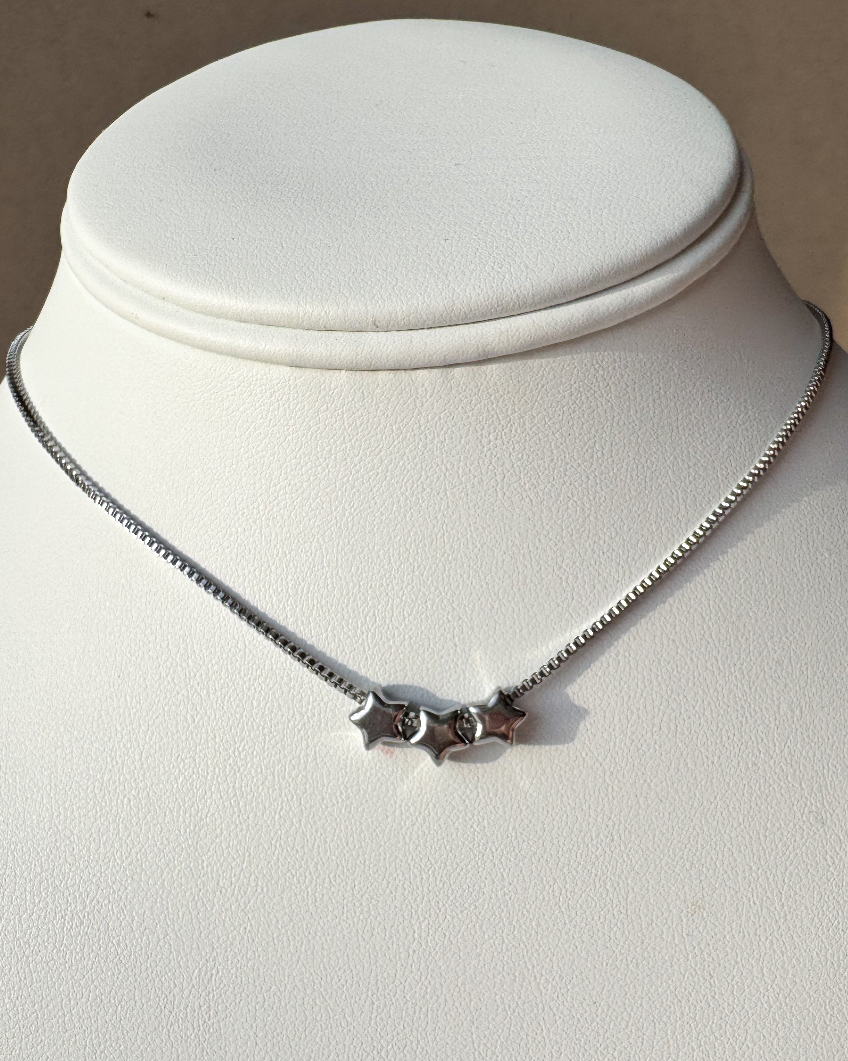 Silver Stars Steel Necklace