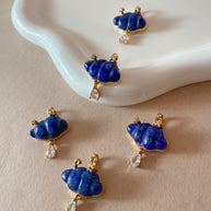 Cloud Lapislazuli and Raindrop Crystal Charm