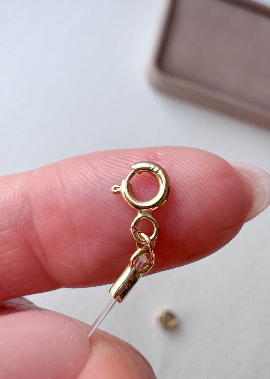 Heart Style Ghost Chain 14k Solid Gold Necklace