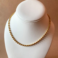 Plain Balls Pattern Golden Steel Necklace