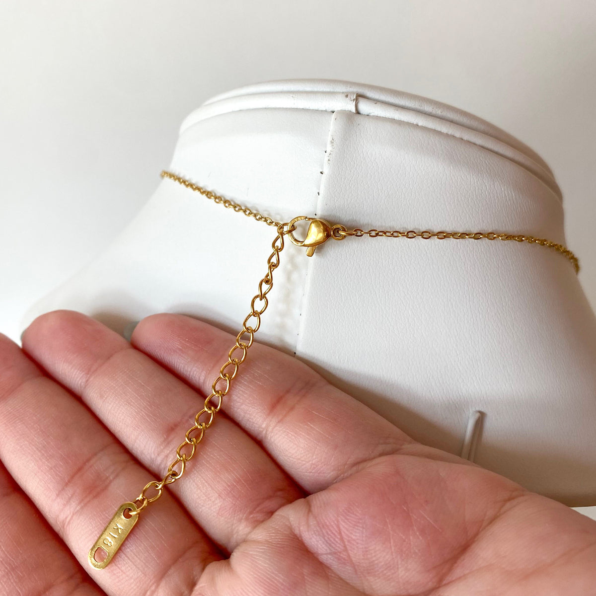 Golden Steel Zircons Drop Y Style Necklace