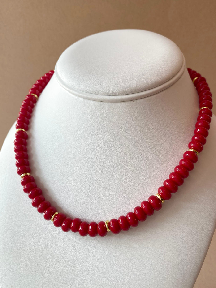 Red Morganita Beads Necklace