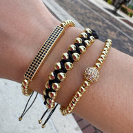 Pulseras Ajustables Doradas + Set