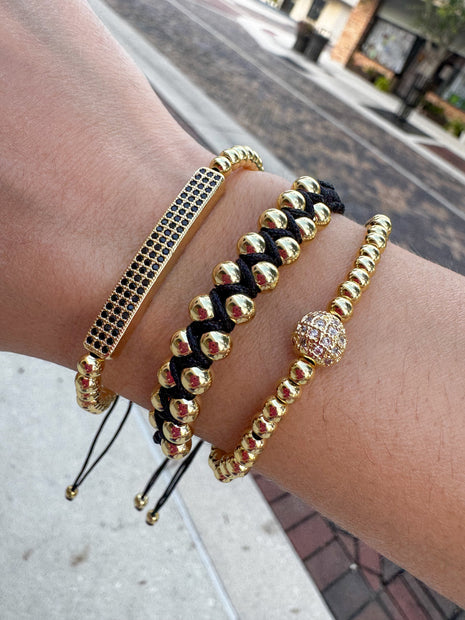 Pulseras Ajustables Doradas + Set