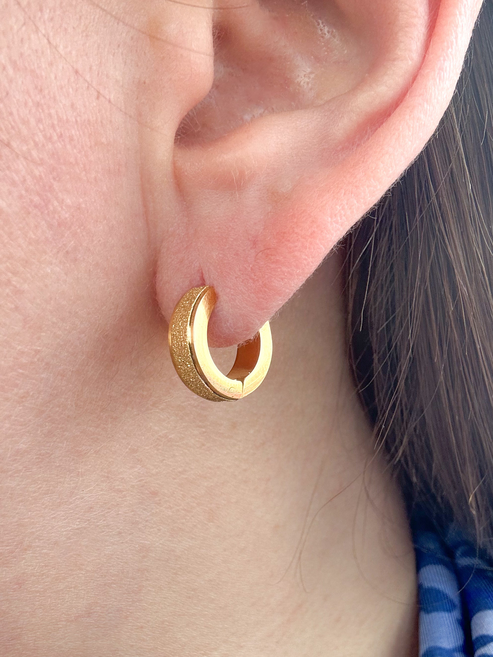 Shiny Golden Steel Hoops