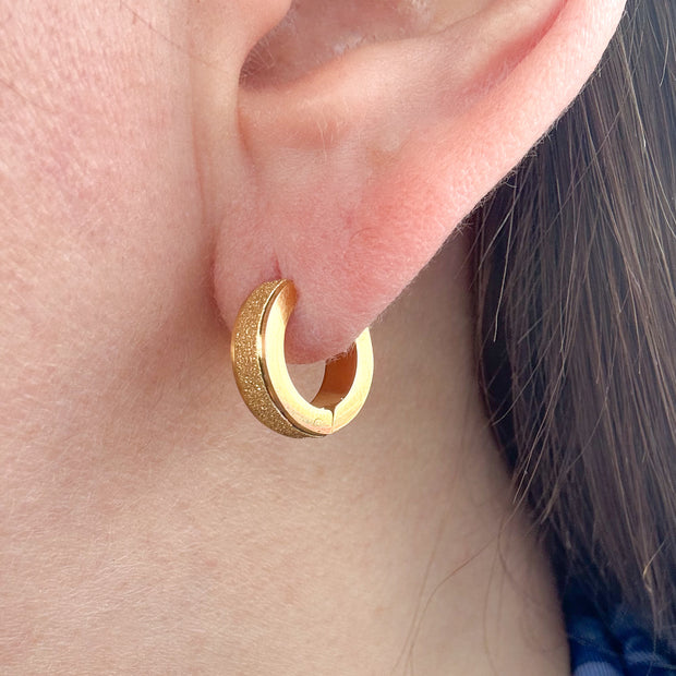 Shiny Golden Steel Hoops
