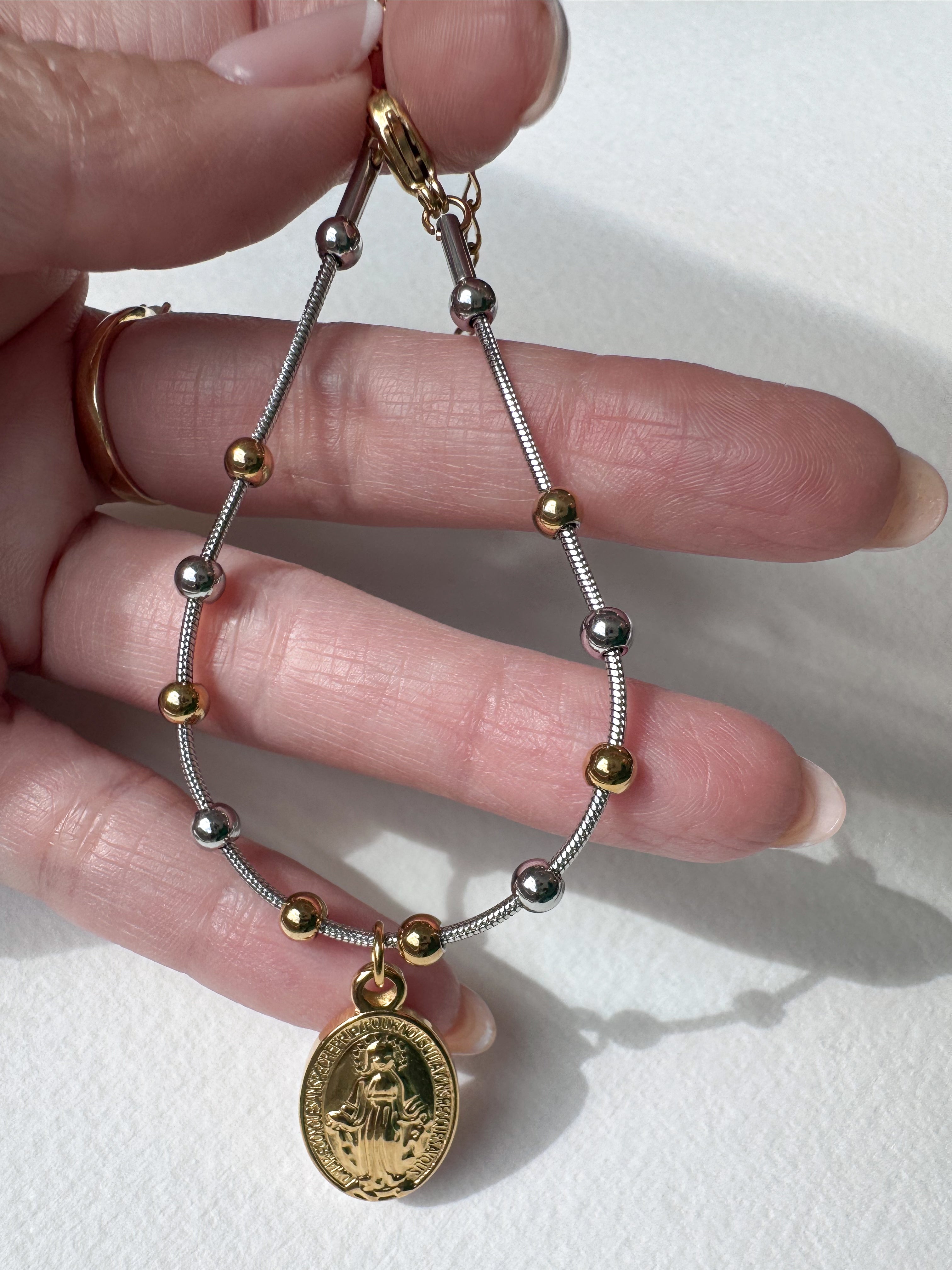 Silver & Gold Steel Miracle Virgin Bracelet