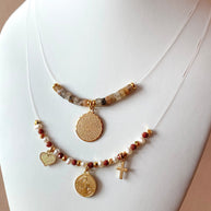 2 Styles of Religious Ghost Necklaces: Our Father or St Benedict
