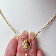 Virgin of the Valley & Jesus Heart Necklace
