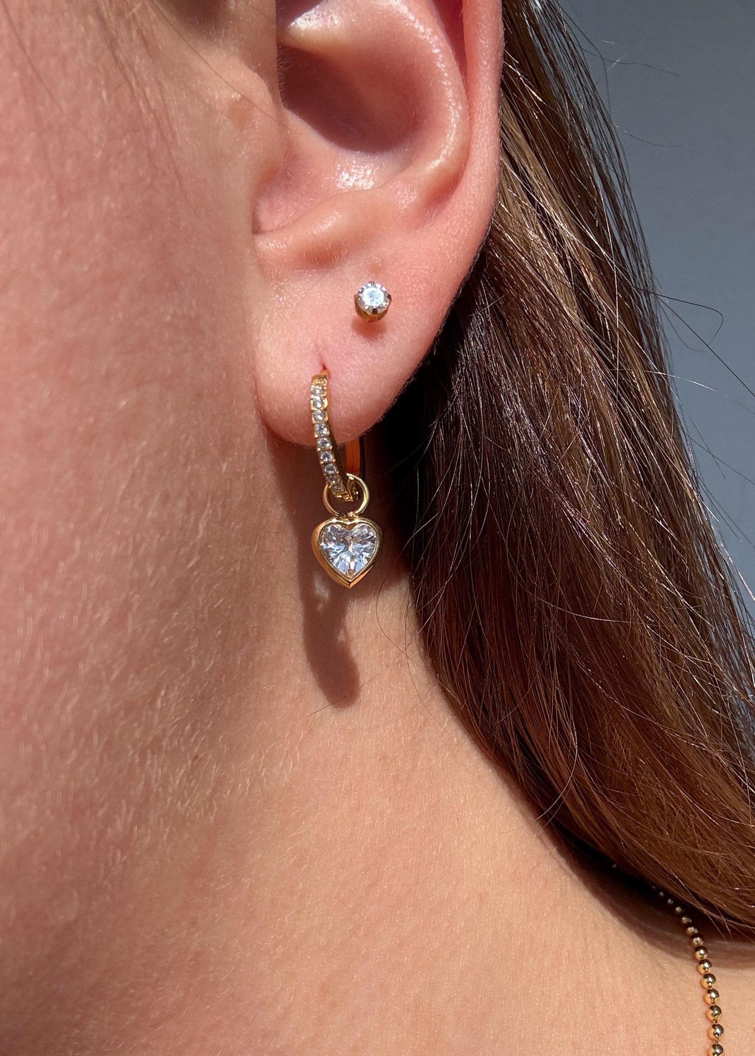 Argollas Corazon Circón Gold