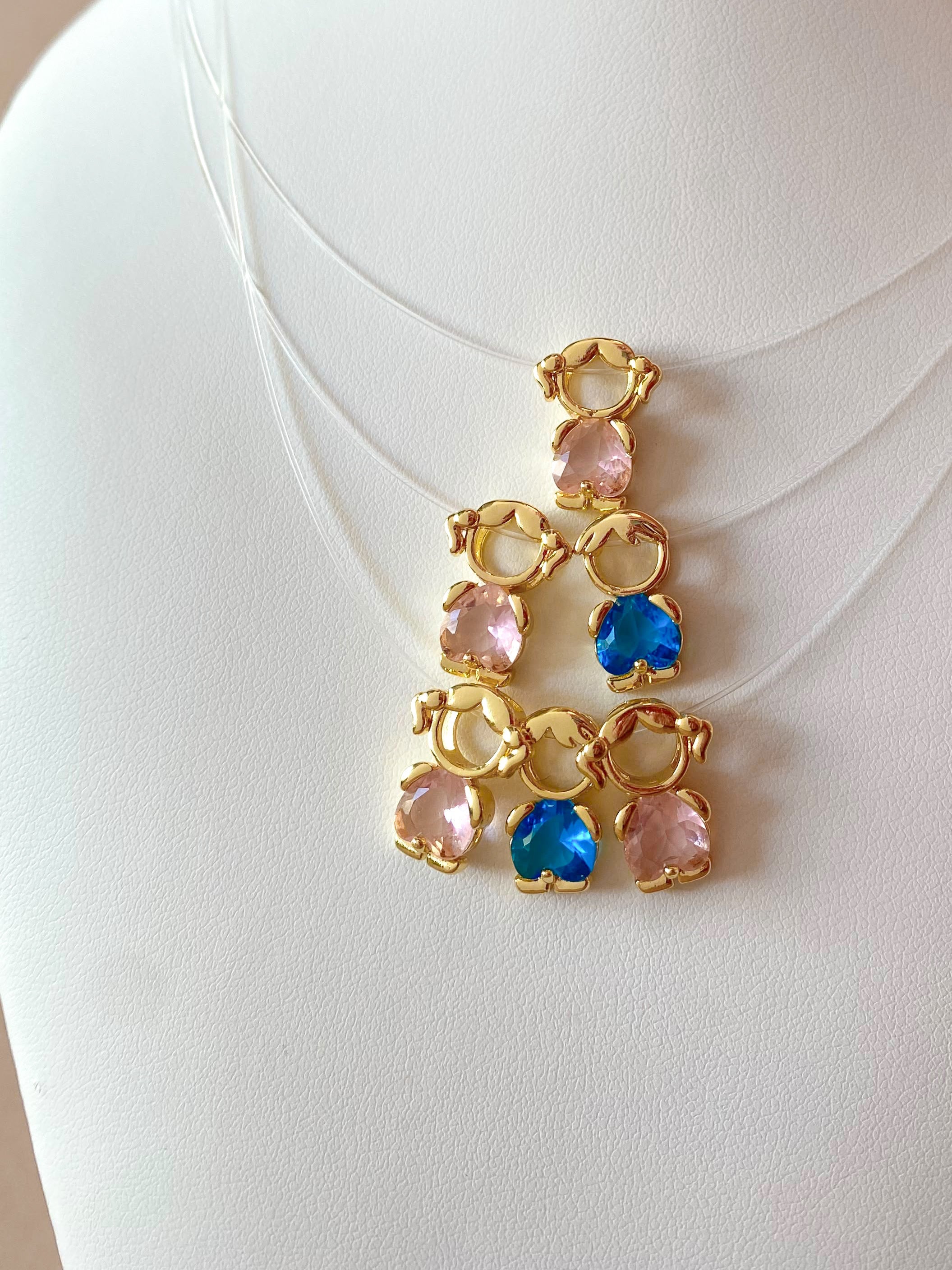 Pastel Colors Kids Ghost Necklaces