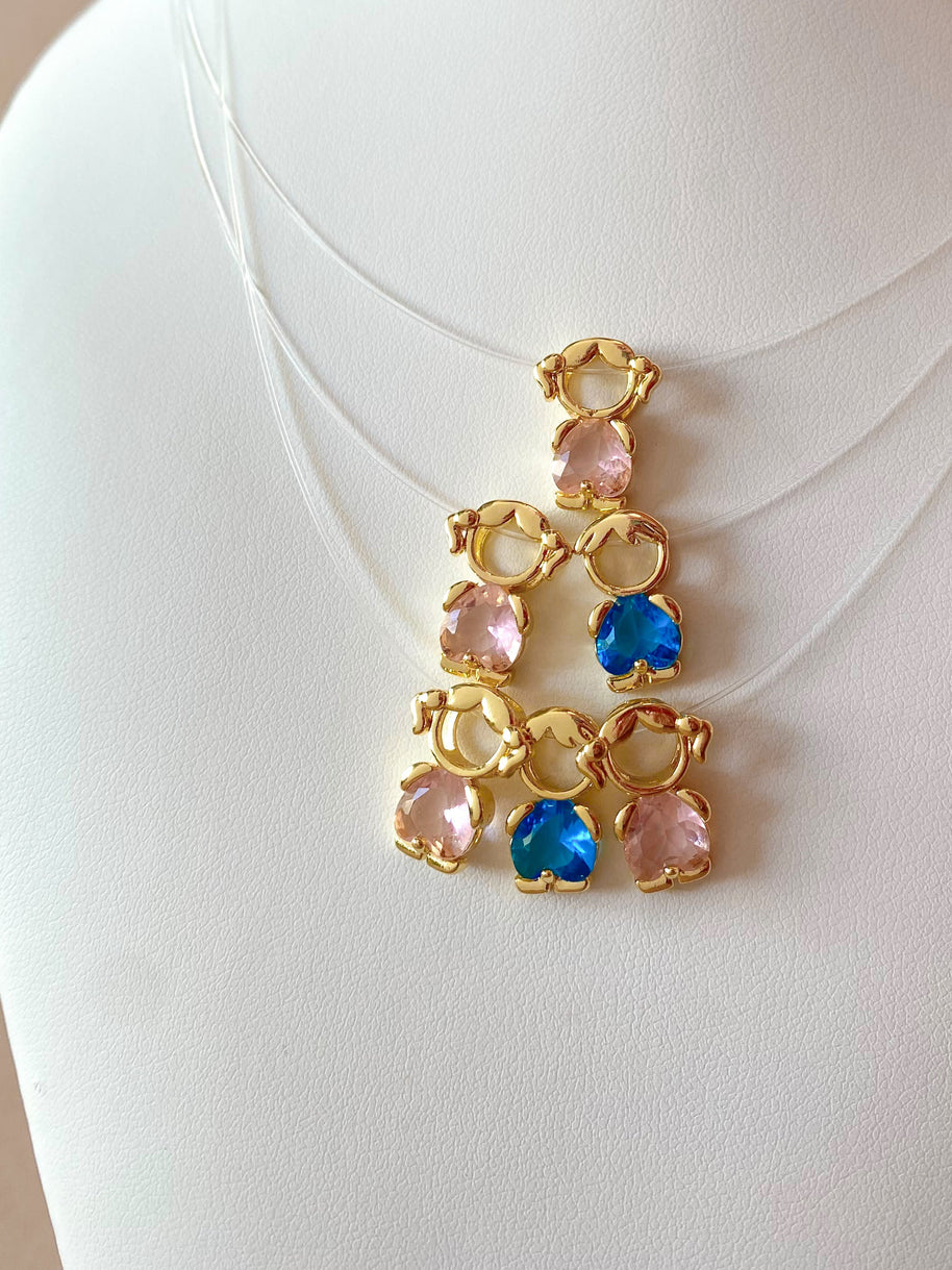 Pastel Colors Kids Ghost Necklaces