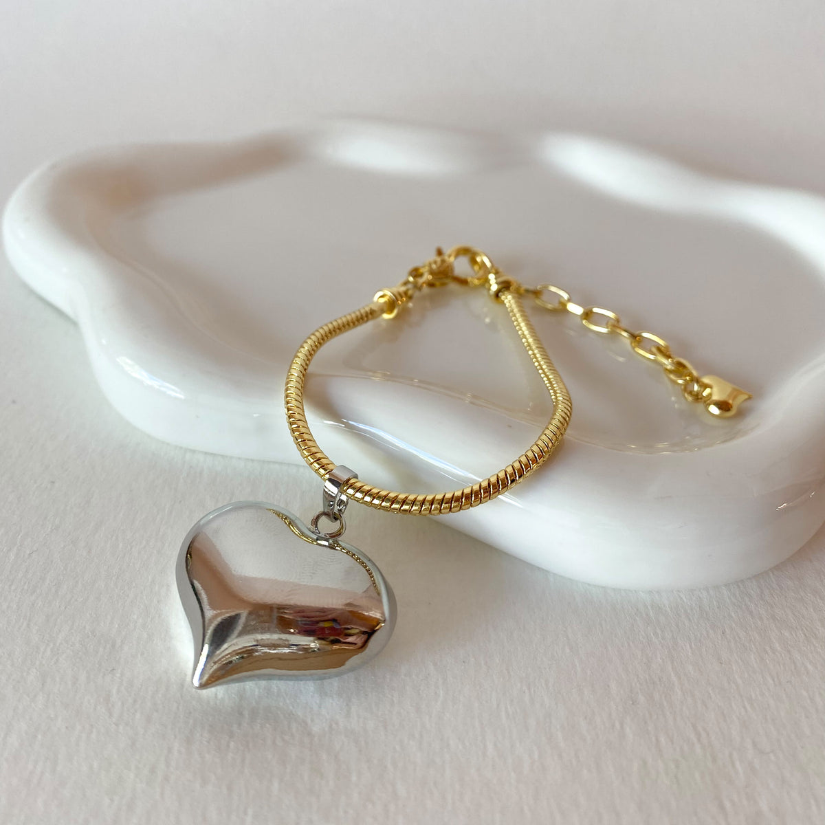 Silver Bombom Heart Style Golden Bracelet