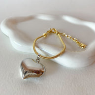 Silver Bombom Heart Style Golden Bracelet