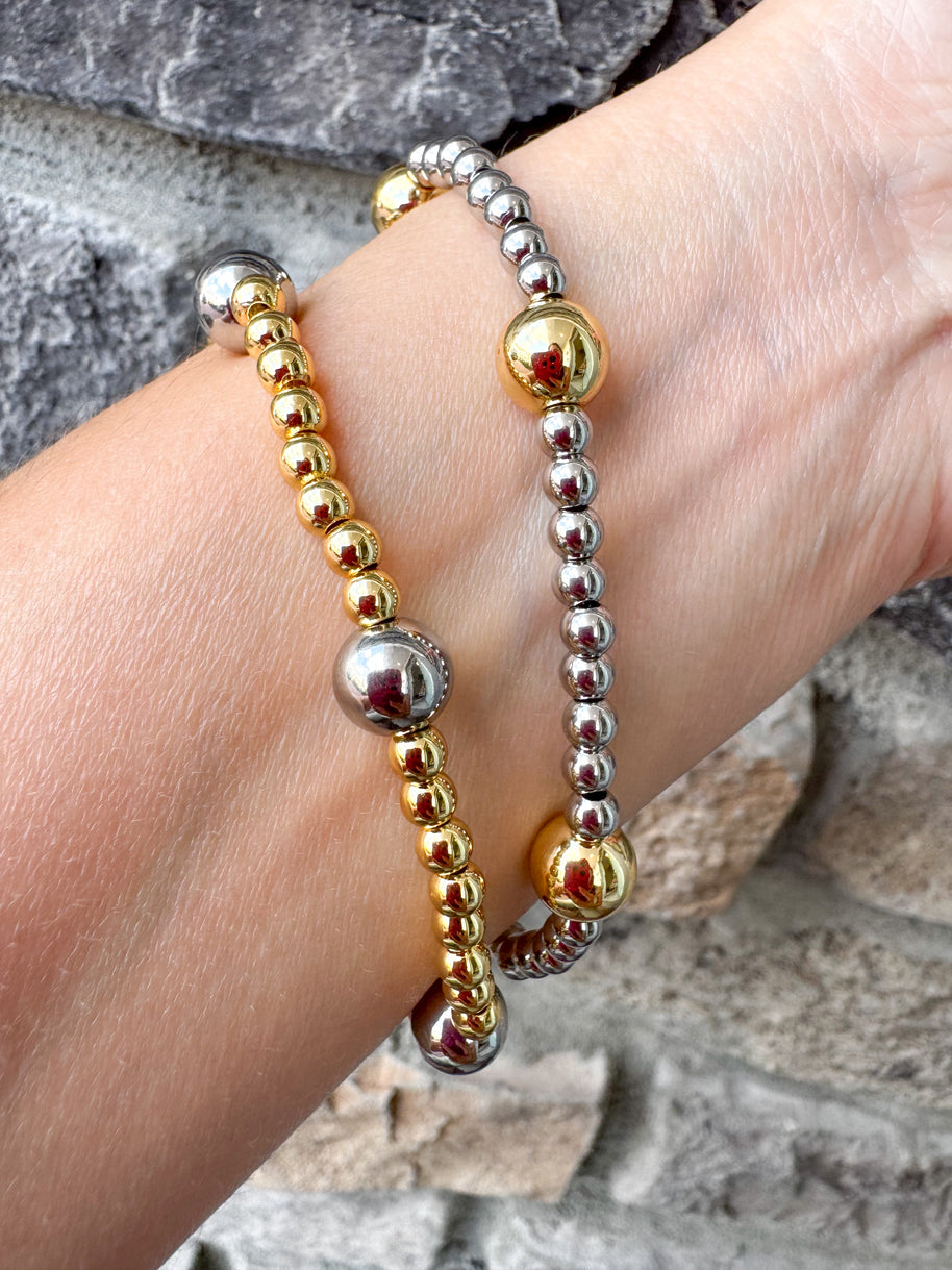 Pulseras Elásticas Balines Only Gold & Silver