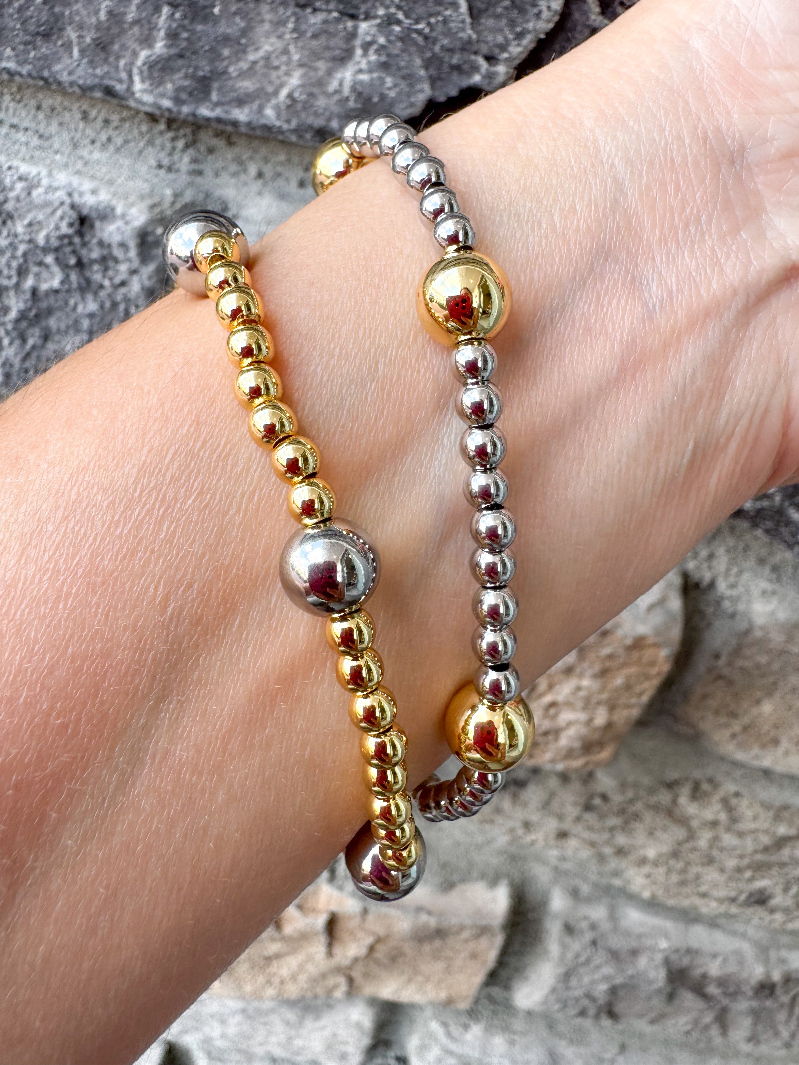 Pulseras Elásticas Balines Only Gold & Silver