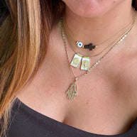 Evil Eye and Cross Azabache Adjustable Necklace
