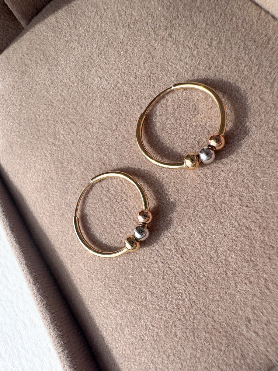 Argollas 3 Oros 18K