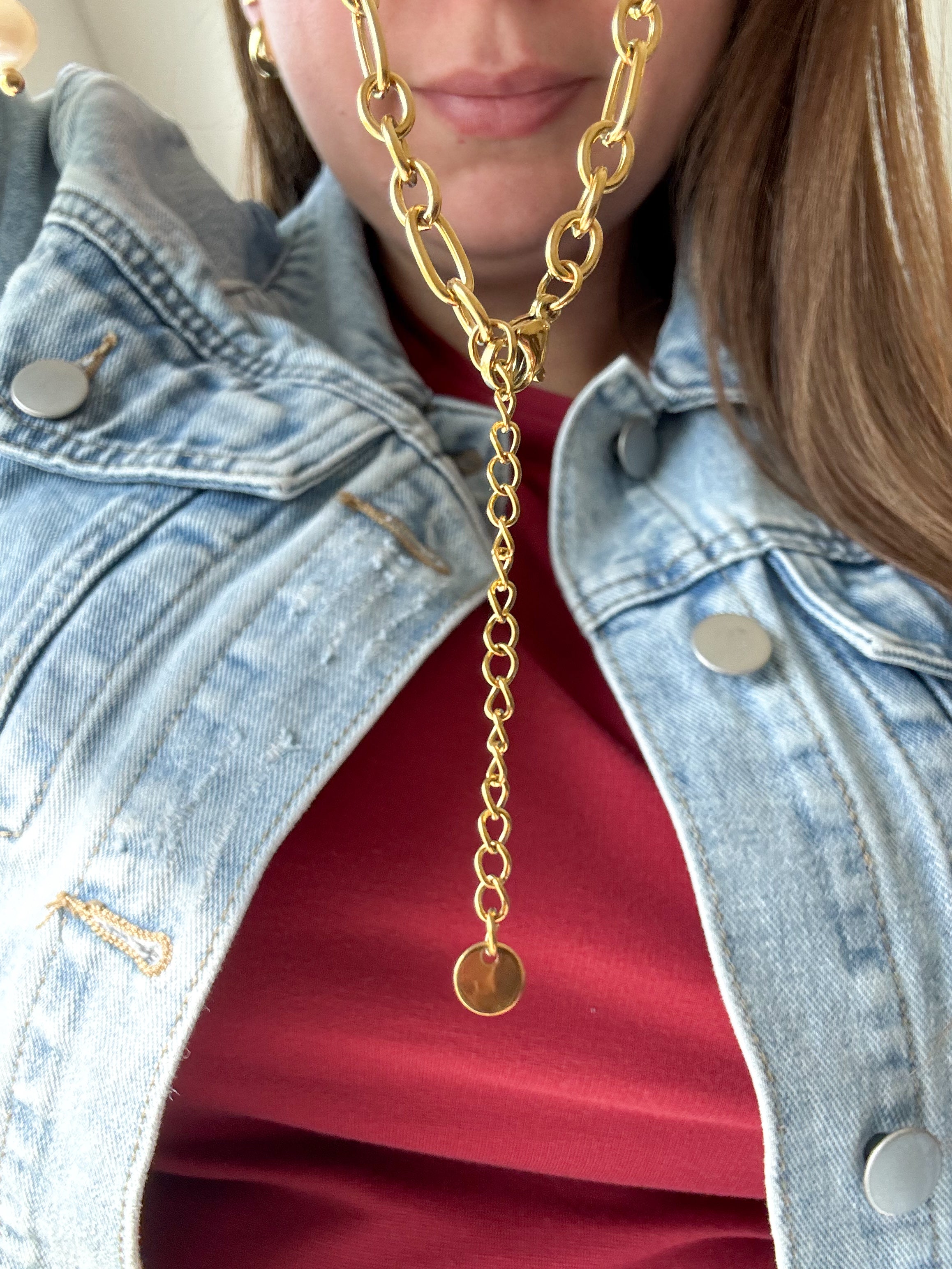 Large Fish & Coral Steel Necklace