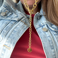 Large Fish & Coral Steel Necklace