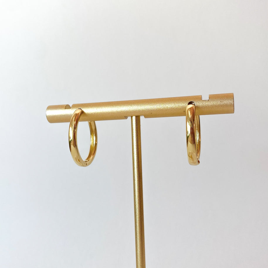 Medium Large Golden Plain Hoops