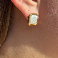 Square Mother Of Pearl Earrings