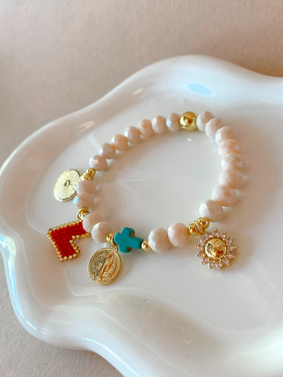 2 Styles of St Benedict, Cross and Faith Charms Bracelets