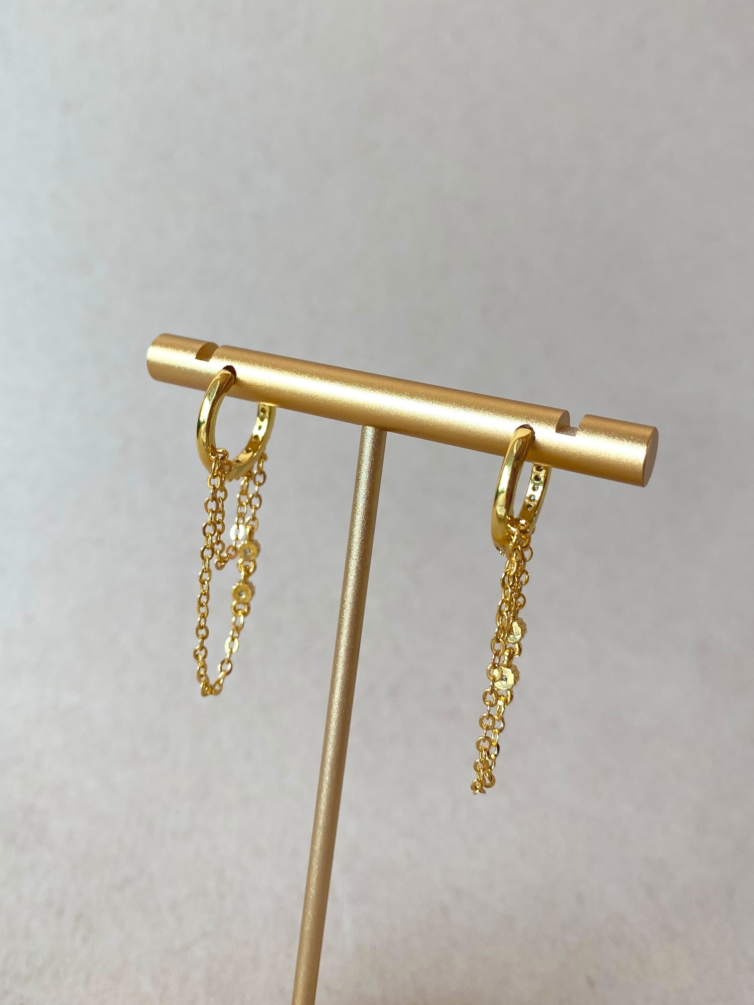 Golden 2 Chains Style Large Hoops