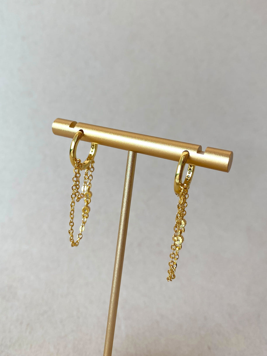 Golden 2 Chains Style Large Hoops