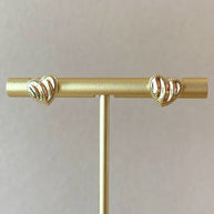 Textured Shape of Golden Heart Little Earrings