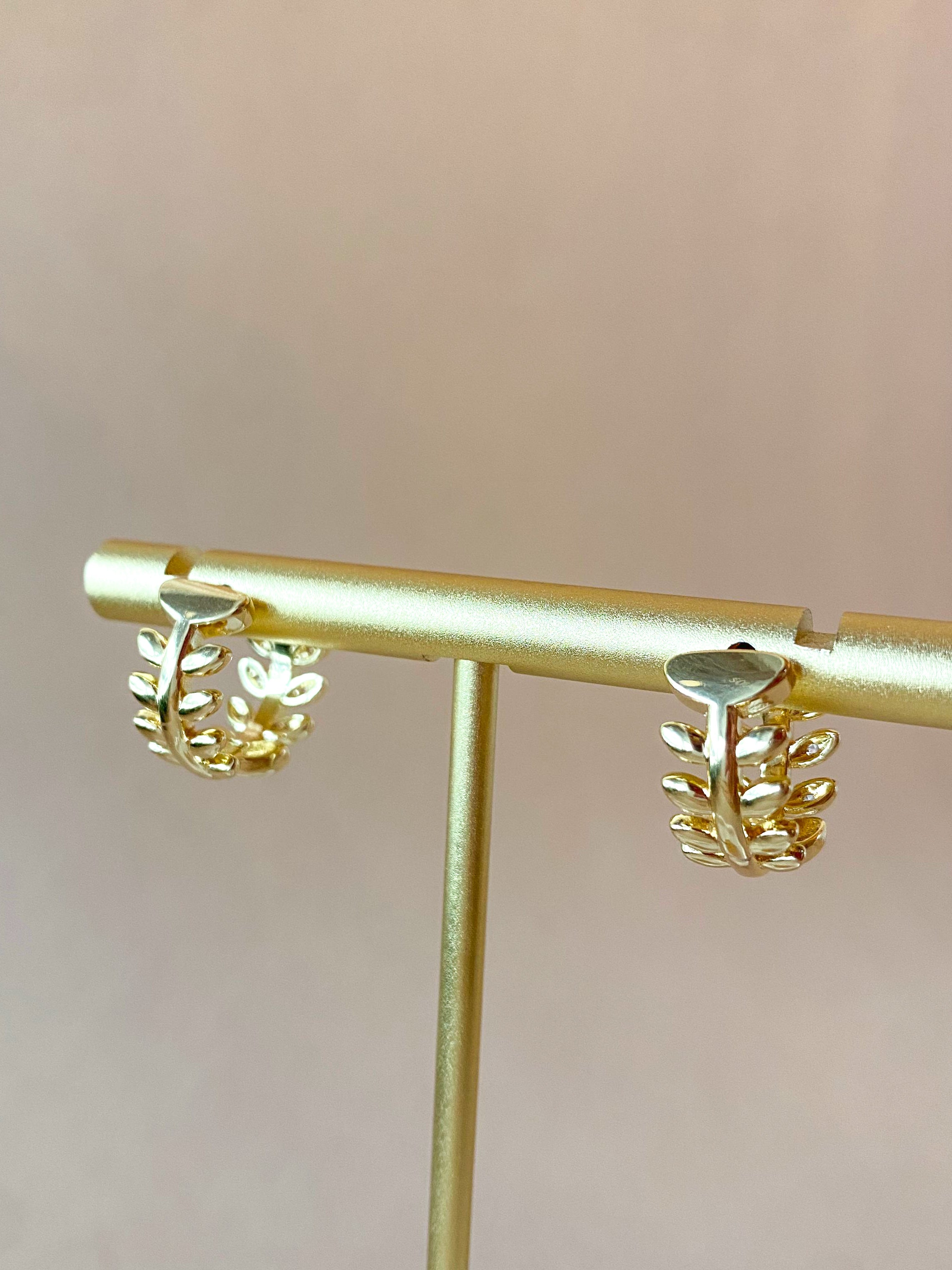 Big, Medium and Little Leaf Style Crystals Hoops