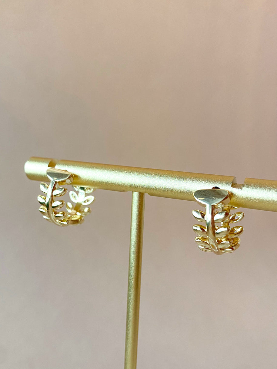 Big, Medium and Little Leaf Style Crystals Hoops