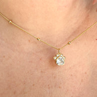 Dog Paw Crystal Necklace