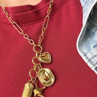 Cowboy Style Multi Charm Necklace
