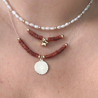 Pearls and Goldstone Ghost Necklaces