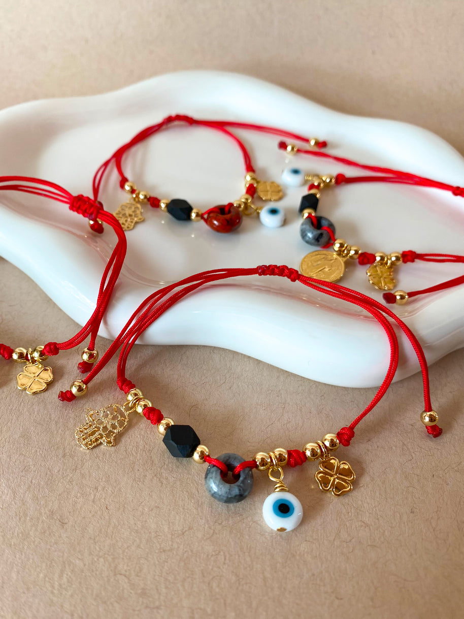 Red Thread Protection Multi Charms Adustable Bracelets