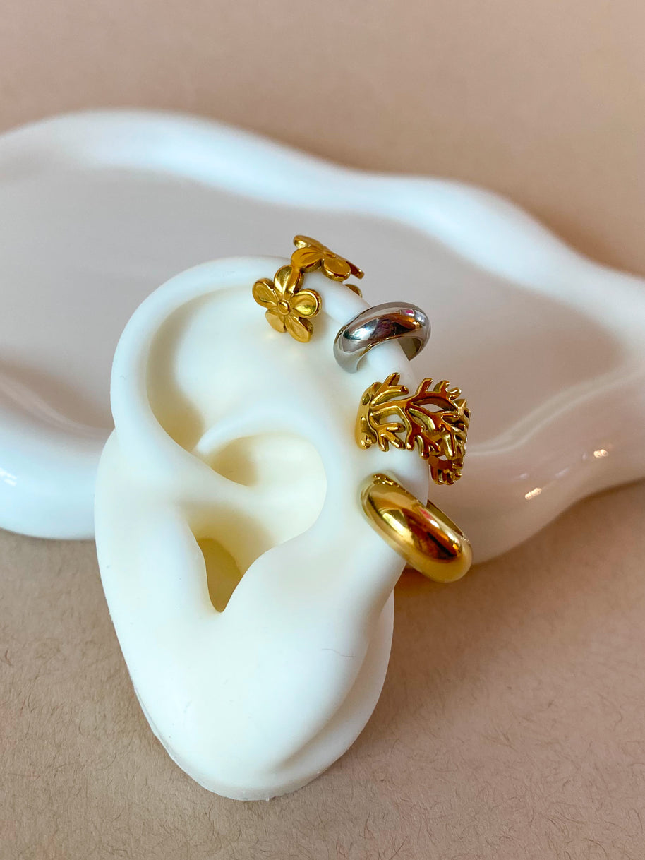 Flowers Shape Steel Style Ear Cuff