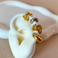 Flowers Shape Steel Style Ear Cuff