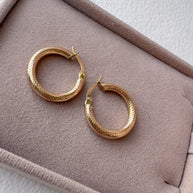 Spiral Thin 18k Solid Gold Hollow Hoops