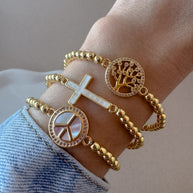 Cross & Various Charms Elastic Bracelets