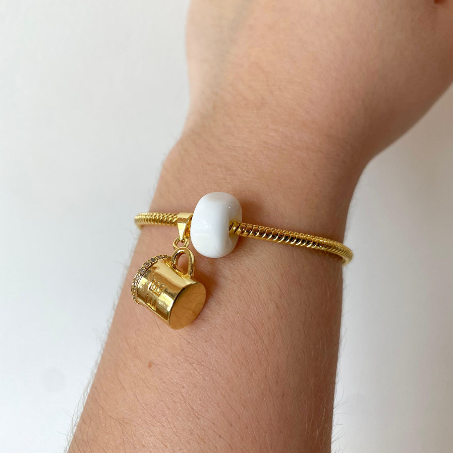 Coffee Cup and White Turkish Bracelet