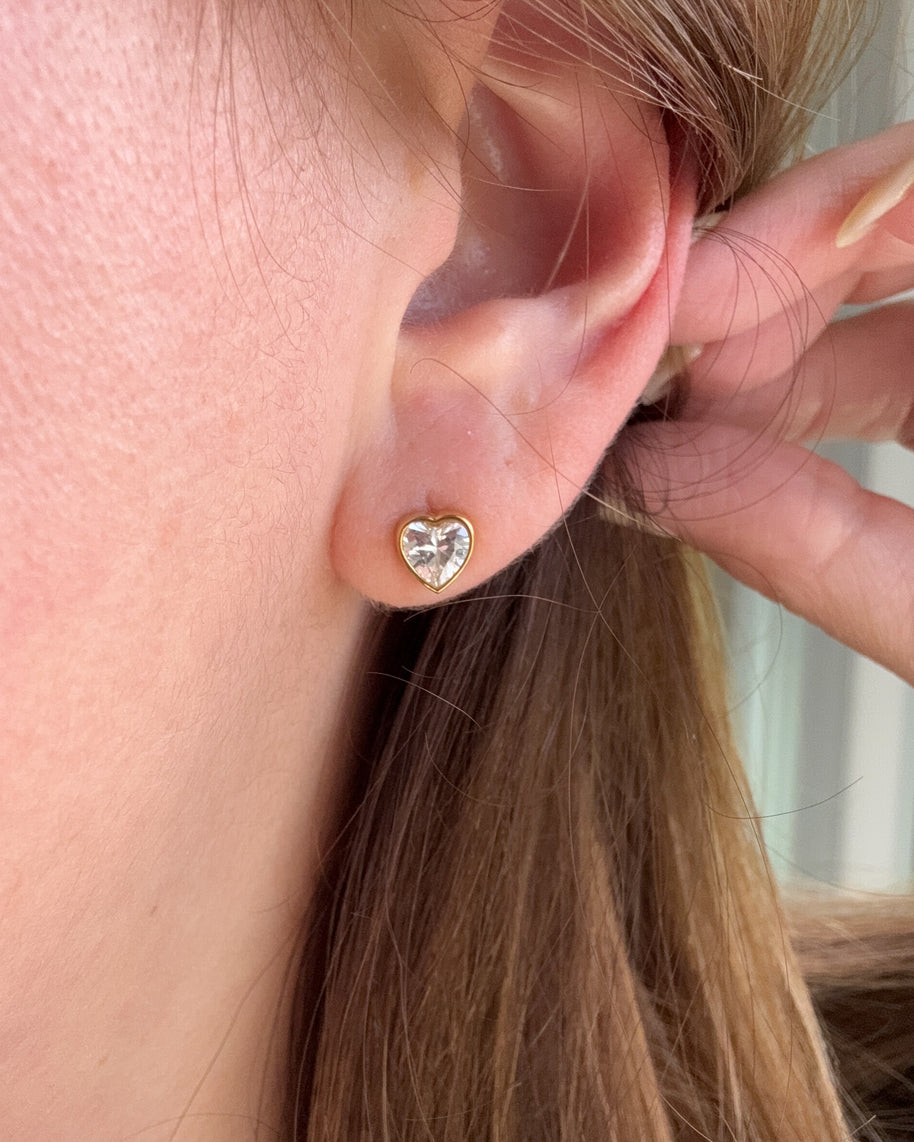 Little Crystal Heart Earrings