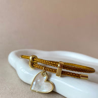 Mother of Pearl Heart Camel Adjustable Bracelet
