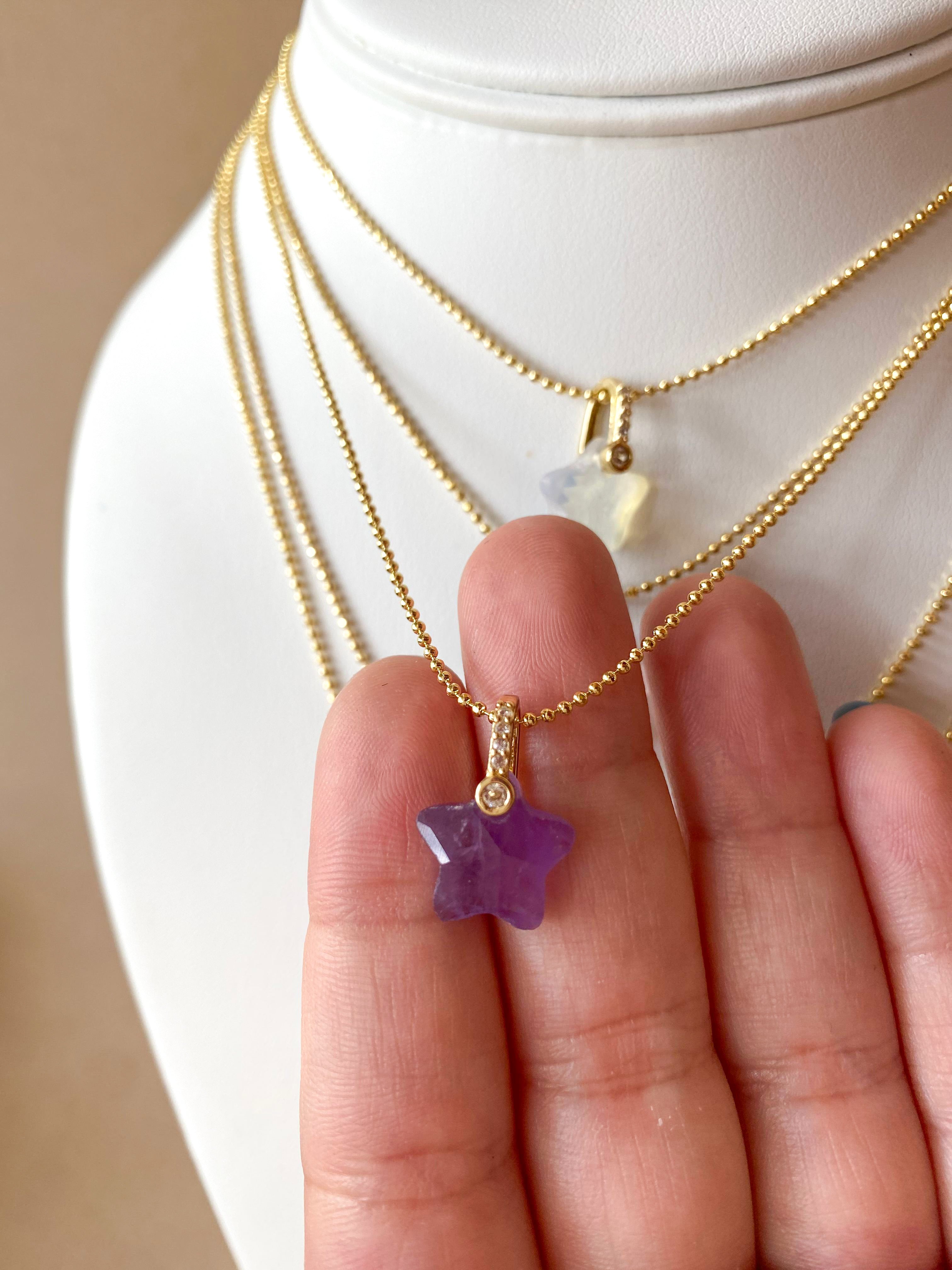 Stars Colorful Gems 💎 Adjustable Necklaces