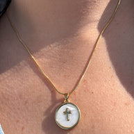 Mother of Pearl Cross Chain