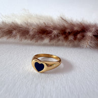 Black Heart Shape Steel Ring