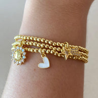 Star, White Heart and Faith Charms Elastics Bracelets