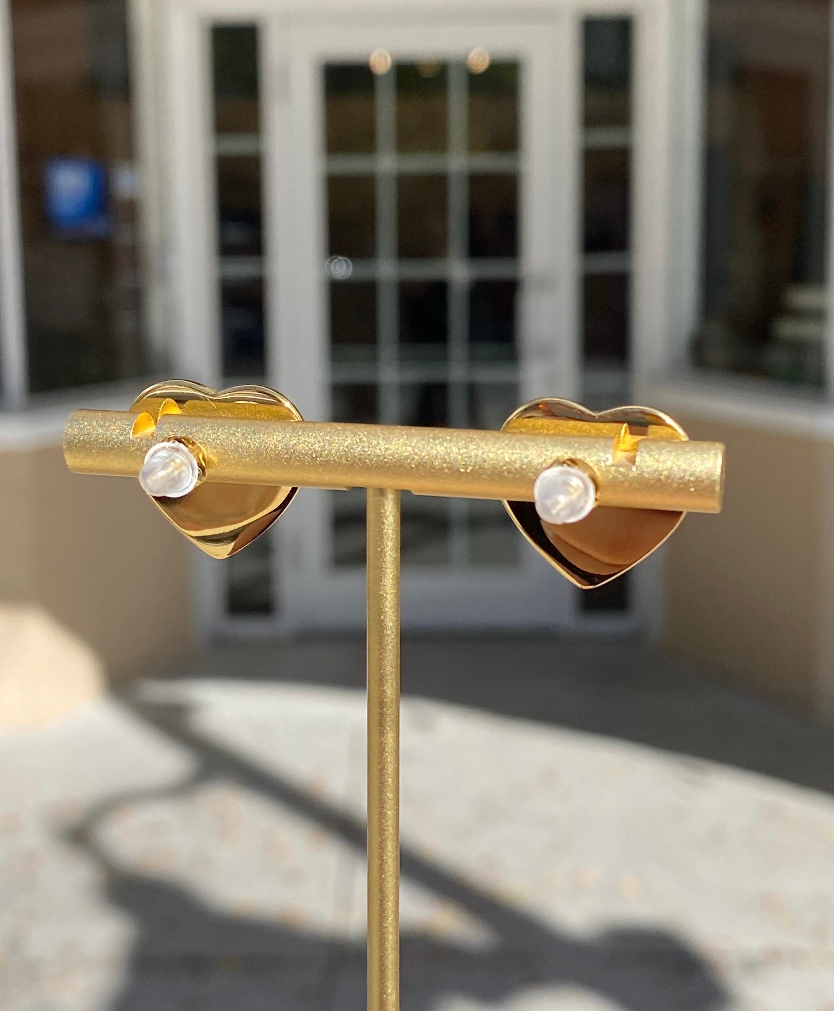 Mother Of Pearl Heart Earrings